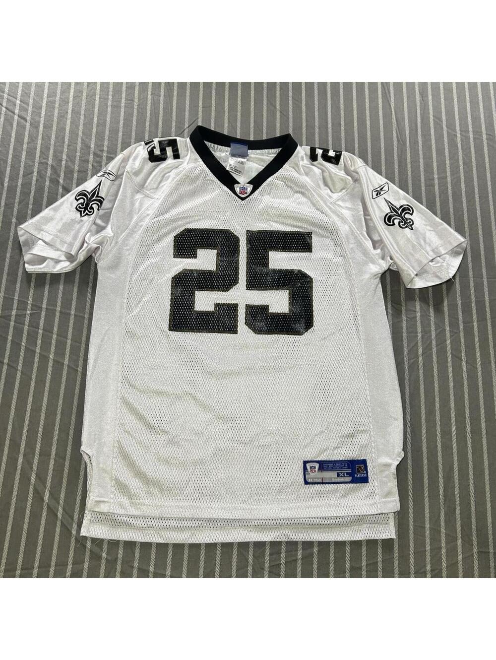 New Orleans Saints Reggie Bush #25 NFL Reebok Jersey White Size Youth XL 18-20